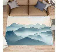 AUWUUA Tapis de Salon Mountain 80 x 120 cm, Lavable et antidérapant, Motif Abstrait dégradé de Paysage Naturel, pour Chambre, Bureau, Salle à Manger et Salle de Jeux pour Enfants