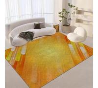 AUWUUA Tapis de Salon Orange Moderne Abstrait 100 x 180 cm, Motif géométrique rétro Lavable, antidérapant, Doux et à Poils Ras, idéal pour l'entrée, la Chambre ou Le Bureau