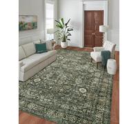 AUWUUA Tapis de Salon Vintage Vert 150 x 275 cm, Style Oriental rétro bohème, pour Chambre à Coucher, entrée, Cuisine, Grand Tapis antidérapant et Anti-Chute pour Salle à Manger et Bureau