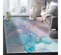 AUWUUA Tapis en marbre dégradé Bleu Rose 80 x 300 cm, Moderne, Simple, Turquoise, Art Abstrait, Tapis de Salon, Lavable, antidérapant, à Poils Ras, pour Chambre à Coucher, Salle à Manger, entrée
