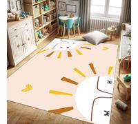 AUWUUA Tapis Enfant Mignon 40x60cm, Doux Lavable Tapis antidérapant, pour Salle de Jeux, Chambre d'enfant, Chambre de bébé, Salon, Beige