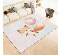 AUWUUA Tapis Enfant Renard Ballon 140x240cm, Motif Animal Mignon, Lavable et Doux, idéal pour la Chambre d'enfant. Tapis de Sol antidérapant pour Salle à Manger, Cuisine, entrée, paillasson