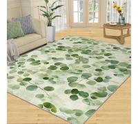AUWUUA Tapis Eucalyptus Vine pour Salon 60x120cm Vert Olive Aquarelle Boho Feuille Tapis pour Entrée Chambre, Moquette Couloir Antidérapant Lavable pour Cuisine Ferme