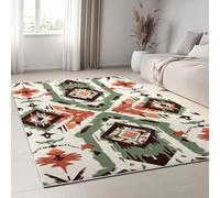 AUWUUA Tapis géométrique aztèque pour Salon, 240 x 330 cm, Style sud-Ouest américain, Lavable, à Poils Courts, Doux et antidérapant, idéal pour Chambre, Salle à Manger, Chevet ou Bureau.