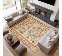 AUWUUA Tapis géométrique Lavable 180x260cm, Motif Damier, Tapis de Jeu rectangulaire antidérapant à Poils Courts, idéal pour la Chambre d'enfant, Salon, Salle à Manger ou Chambre à Coucher.