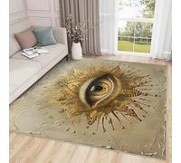AUWUUA Tapis Golden Eye pour Chambre à Coucher 150 x 200 cm, paillasson d'entrée, œil Mystique bohème Lavable antidérapant Hippie esthétique Grand Tapis pour Salon