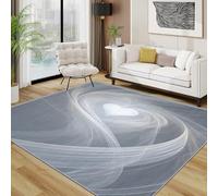 AUWUUA Tapis Gris Lavable 150 x 265 cm, Motif cœur Romantique, Tapis Moderne et Minimaliste antidérapant pour Chambre, Bureau, Cuisine, Table de Chevet ou paillasson d'intérieur