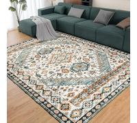 AUWUUA Tapis Lavable Style bohème, 40 x 60 cm, imprimé Floral Vintage, antidérapant, Doux, Fin et à Poils Courts, idéal pour la Cuisine, Le Couloir, la Chambre, la Salle à Manger. Vert.