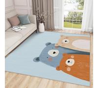 AUWUUA Tapis Ours pour Chambre d'enfant 40 x 60 cm, Motif Ours Mignon, Lavable, antidérapant, Doux, pour Enfants, garçons et Filles, décoration de Chambre, Tapis Animal Sauvage