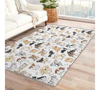 AUWUUA Tapis pour Chien 80 x 150 cm pour Chambre à Coucher, Tapis Mignon avec Motif Animal de Dessin animé pour Enfants, garçons et Filles, paillasson d'intérieur antidérapant et Lavable pour entrée