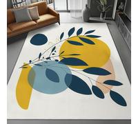 AUWUUA Tapis Salon Lavable 40x100cm Simple Botanique Abstrait Modern Tapis Décoratif, Antidérapant à Poil Court Doux Paillasson Intérieure pour Entrée, Chambre Adulte, Salle à Manger, Bureau