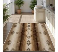AUWUUA Tapis Style aztèque Western, 150 x 265 cm, Motif géométrique rétro sud-Ouest américain, antidérapant et Lavable, pour Salon, Chambre, Salle à Manger, Bureau, Marron.