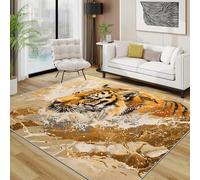 AUWUUA Tigre Tapis Salon 70x120cm Animaux Sauvages Antidérapant et Lavable Grand Tapis pour Chambre d'enfant et Ado, Moderne Poil Court Moquette pour Cuisine, Couloir, Entrée, Salle à Manger