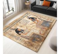 AUWUUA Vintage Tapis Salon Égyptienne Antique Hiéroglyphes 180x240cm Tribal Ethnique Shabby Chic Tapis Décoratif pour Chambre Cuisine Couloir Salle à Manger Paillasson d'intérieur Antidérapant