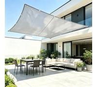 AUWUUA Voile d'ombrage avec œillets 2.7x6M/270x600cm Voiles Ombrages Imperméable Rectangulaire, Bâche Dombrages, Voiles Solaire, Pare-Soleil Jardin Balcon pour Terrasse Extérieur, Gris Clair