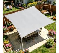 AUWUUA Voile d'ombrage Imperméable Rectangulaire 3.7x7m Bache Ombrages Toiles D'ombrages Filet Ombrages PES 220g/m² Protection UV 98% avec Œillets pour Terrasse Jardin Extérieur, Gris Clair