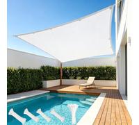 AUWUUA Voile d'ombrage Imperméable Rectangulaire 4.4x10M Toile Solaire Voile, Toile Ombrage UV Protection avec Œillets, Résistant aux Intempéries et Durable pour Jardin Terrasse Balcon, Blanc