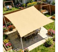 AUWUUA Voile D'ombrage Rectangulaire 1.8x6.3m Imperméable Toile ombrage Extérieur, PES 220g/㎡ avec 98% Protection UV avec Oeillets Cordons pour Jardin Terrasse Pergola Camping, Jaune Sable
