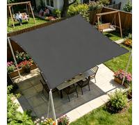 AUWUUA Voile D'ombrage Rectangulaire 2.8x6.2m Imperméable Toile ombrage Extérieur, PES 220g/㎡ avec 98% Protection UV avec Oeillets Cordons pour Jardin Terrasse Pergola Camping, Gris Foncé