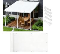 AUWUUA Voile d'ombrage Rectangulaire 9x9m/900x900cm Bâche d'ombrage Imperméable avec Oeillets et Cordons, Protection UV Tissu PES Toile d'ombrage pour Extérieur Patio Jardin Terrasse, Blanc