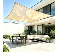 AUWUUA Voile D'ombrage Rectangulaire Imperméable 2.6x5.7M/260x570cm Toile Solaire Voile, Toile Ombrage Exterieur, Polyester PES 95% Protection UV Balcon Couverture pour Jardin Terrasse, Jaune