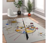 AUWUUA Wassily Kandinsky Tapis Abstrait Moderne 70x140cm, Lignes géométriques, Texture Douce et agréable au Toucher, Lavable Tapis antidérapant pour Salon, Chambre, Salle à Manger, Bureau.