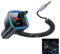 Aux Adaptateur Bluetooth 5.4 pour voiture, adaptateur Bluetooth Aux avec récepteur jack 3,5 mm, répartiteur USB C Bluetooth pour appels mains libres et musique sans fil, compatible avec charge rapide