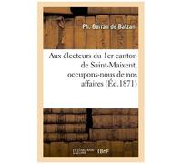 Aux Électeurs Du 1er Canton De Saint-Maixent, Occupons-Nous De Nos Affaires