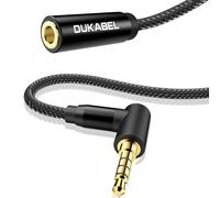 Aux Extension 90 degrés 4 Broches TRRS Jack câble d'extension pour Casque avec Prise coudée Compatible avec Voiture, TV, Barre de Son, téléphone Portable, Casque - Top Series 1.2m