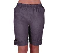 Aux Femme élastique décontracté Capri Shorts Bermuda Crop Pantalon uni d'été