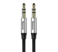 AUX-Kabel Mini-Klinke 3,5 mm Yiven Baseus 1,5 m, schwarz-silbern