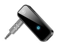 Aux Récepteur Bluetooth/Kit Voiture, Adaptateur Bluetooth 5.0 Portable sans Fil Stéréo, Kit Main Libre Voiture pour Streaming Maison, Casque Filaire, Appels Mains Libres