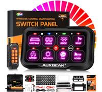 Auxbeam Panneau d'interrupteurs à 8 interrupteurs RC-800 RVB sans fil avec télécommande momentanée et interrupteur à impulsion momentanée avec rétroéclairage et variateur d'intensité automatique pour