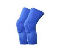 AUXDIQ Manchettes de Jambes Homme Femmes Genouillère de Compression Manchons de Compression Jambière Manchon de Jambe Bleu Taille L