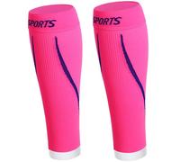 AUXDIQ Manchons de Mollet Manchons de Compression de Mollet de Sport Compression de Chaussettes Course à Pied Jogging Cyclisme Rose