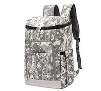 AUXDIQ Sac à Dos Isotherme 28L Sac à Dos de Pique-Nique Sac Thermique Portable pour Déjeuner Sac Réfrigérant Sac à Dos Glacière Gris Camouflage