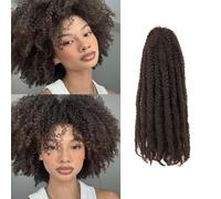 Auxemuen 10 Inch Marley Twist Braiding Hair 6Packs Senegalese Kinky Cuban Marley Twist Afro Kinky Curly Crochet Braids Synthetic Natural Hair Extensions for Women (4#)