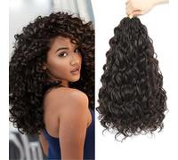 Auxemuen Pre Looped Ocean Wave Crochet Hair 8 Packs Boho Ocean Braids Short Curly Crochet Hair Pre Twisted Synthetic Deep Wavy Crochets Hairs for Women (4#, 14 Inch)