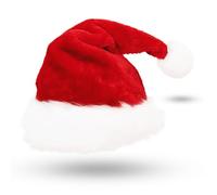 AUXHCYL Bonnet de Noel, Peluche Bonnet Pere Noël Adulte Rouge et Blanc Chapeau Parfait pour Les Fêtes de Noël Chapeau de Noëls Pour Femme/Homme(1 Pièces)