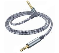 Auxiliary Audio Cable 3.5mm [1.2M] Aux Cable 90° Angled Plug Nylon Braided Stereo Jack to Jack for Headphones,Car Radio,Mobile Phone,PC,Soundbar,Stereo