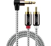 Auxiliary Cable 3.5mm to 2RCA,3M 3.5mm Male to Angle RCA Male Audio Jack Stereo Audio Jack for Smartphones,MP3,Tablets,Speakers,Home Theater,HDTV,10 Feet