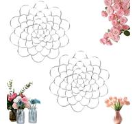 Auxiliaryn Stainless Steel Floral Grid Organizer, Flower Arrangement Holder, Plant Flowers Stem Grid Holder Insert for Vase Stems Bouquets (8 in,2Pcs Silver)