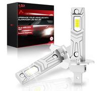 AUXIRACER H1 LED, H1 LED 30000LM 100W 6500K lumière Blanche Forte, Kit De Conversion Halogène, Ampoule de Phare pour 12V Voiture ou Moto, 2 Ampoules