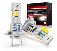 AUXIRACER H7 LED, Ampoule H7 LED,1:1 Mini Size Led H7,Ampoules de phare voiture et moto, Kit d'ampoules 12v pour feux de route ou feux de croisement, Plug and Play, 30000LM, 100W 600% 6500K, 2pcs