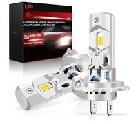 AUXIRACER H7 LED Ampoules, 32000LM 6500K Blanc Froid 120W, Ampoule de phare H7 LED, Format Mini 1:1 avec 15000RPM Ventilateur Silencieux Plug and Play per Auto e Moto, 2 Pièces