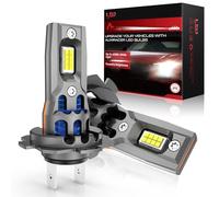 AUXIRACER H7 LED Ampoules améliorées, 1:1 Mini Design 6500K Cool White Light, 26000LM 500% Ultra Bright, 60000+ Heures de durée de Vie, Pas d'adaptateur nécessaire, Lot de 2