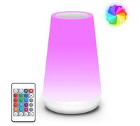 Auxmir Lampe de Chevet, Veilleuse d'allaitement Nuit, Veilleuse Bébé Tactile avec 13 Couleurs RGB, 2500mAh Rechargeable USB, Lampe de Chevet sans Fil Télécommande pour Chambre Eanfant Salon Camping