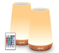 Auxmir Lampe de Chevet, Veilleuse d'allaitement Nuit, Veilleuse Bébé Tactile avec 13 Couleurs RGB, 2500mAh Rechargeable USB, Lampe de Chevet sans Fil Télécommande pour Chambre Eanfant Salon Camping