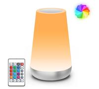 Auxmir Lampe de Chevet, Veilleuse d'allaitement Nuit, Veilleuse Bébé Tactile avec 13 Couleurs RGB, 2500mAh Rechargeable USB, Lampe de Chevet sans Fil Télécommande pour Chambre Eanfant Salon Camping