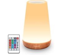 Auxmir Lampe de Chevet, Veilleuse d'allaitement Nuit, Veilleuse Bébé Tactile avec 13 Couleurs RGB, 2500mAh Rechargeable USB, Lampe de Chevet sans Fil Télécommande pour Chambre Eanfant Salon Camping